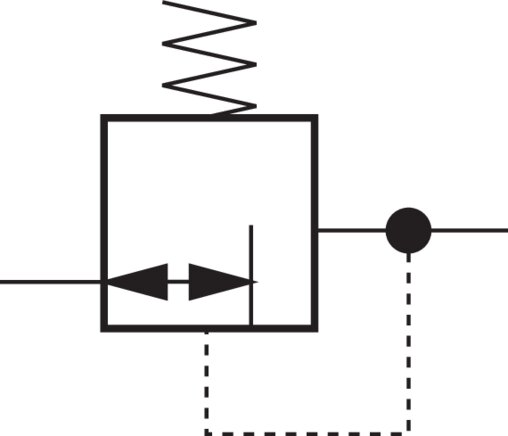 Schematický symbol: Redukce tlaku